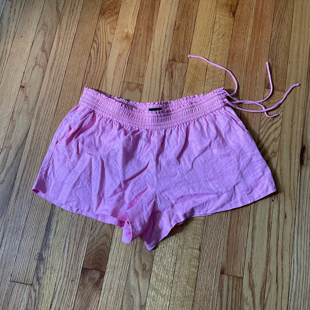 Linen Drawstring Relax Elastic Tie Bubblegum Pull… - image 2